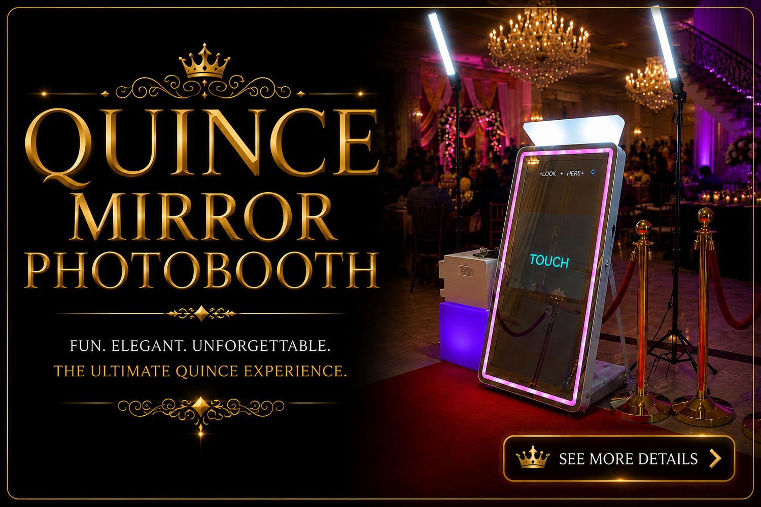Luxury Photo Booth rental Dallas Fort Worth delivering interactive Mirror Booth experiences for weddings corporate events and celebrations
