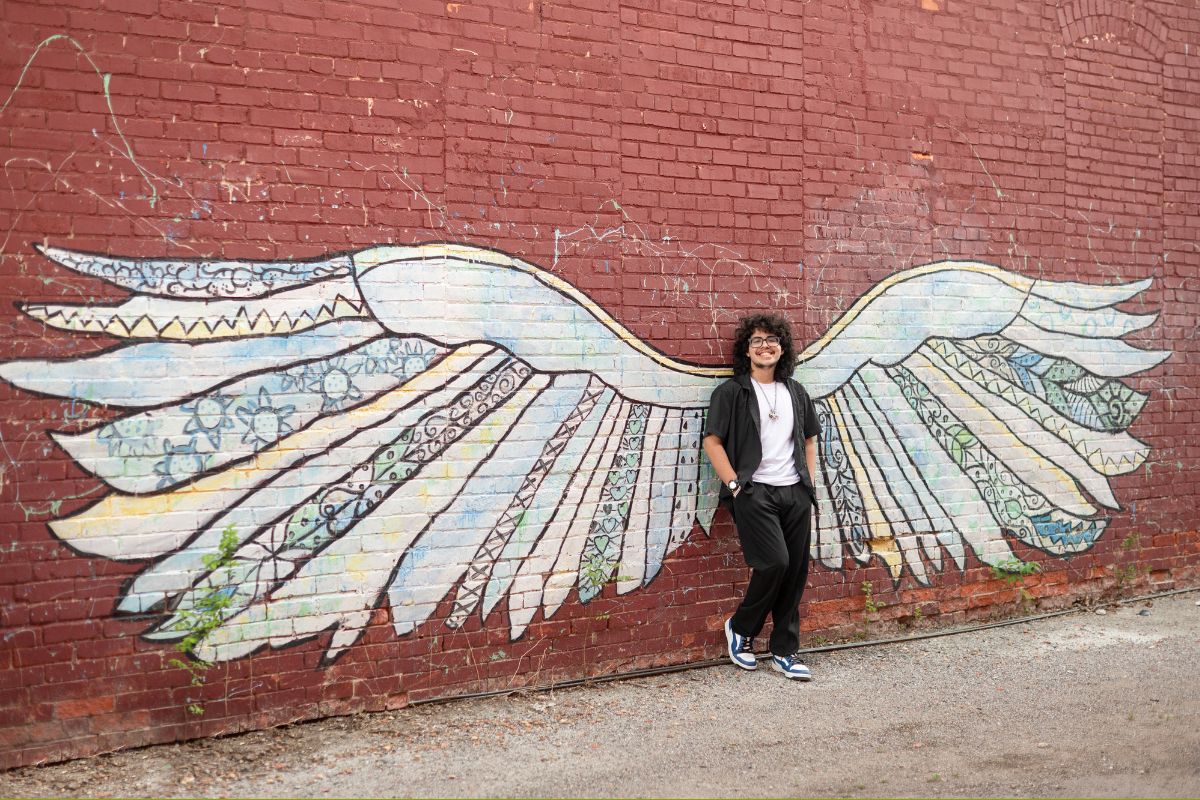Senior Guy with His Car and Guitar in Downtown Bartlesville by Bartlesville Senior Photographer Kristi Bray