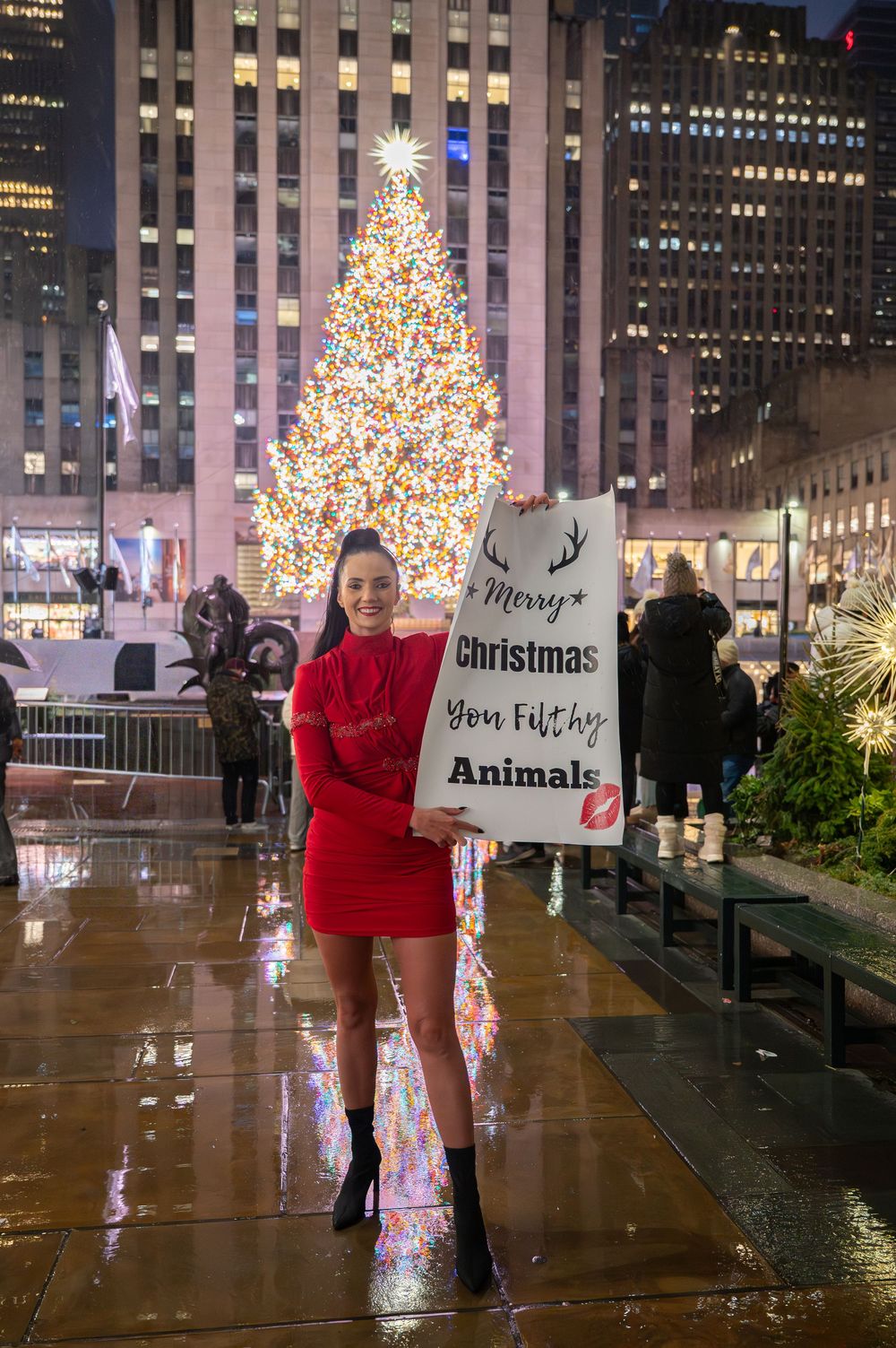 Banner of Merry Christmas ya filthy animals!