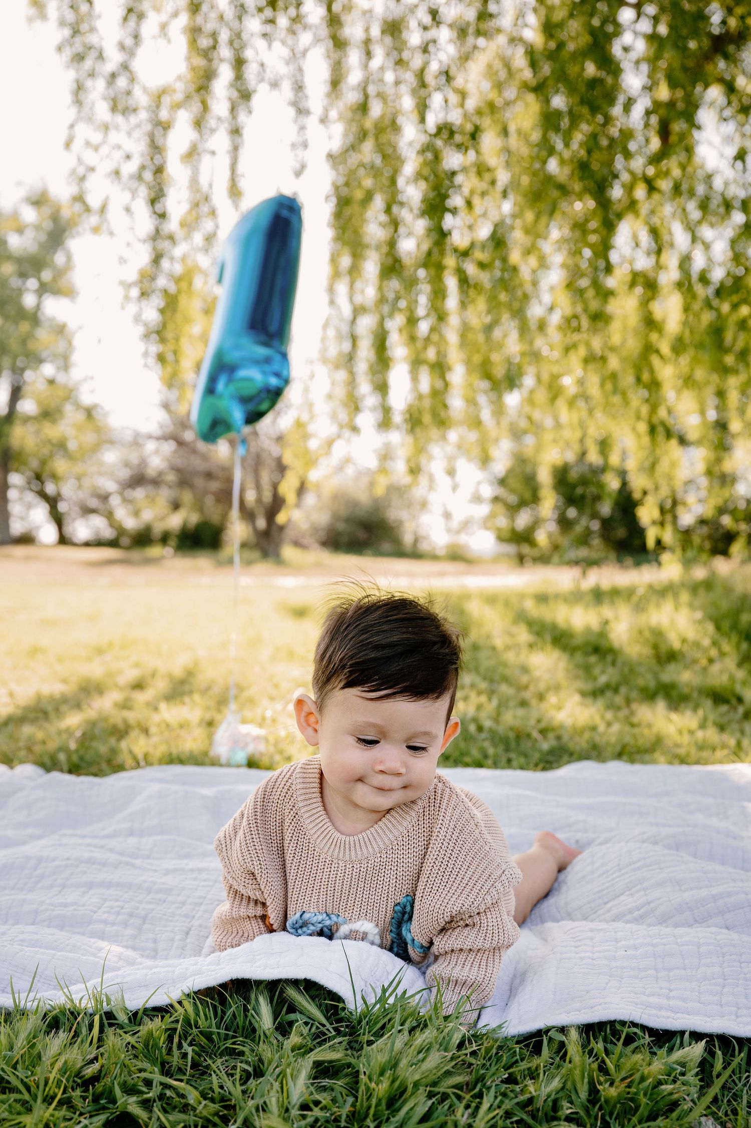 Milestone first birthday photos at Columbia Park in Kennewick, WA