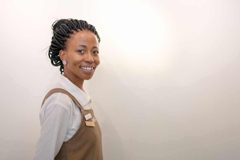 Staff photo for a social media advertising photo shoot