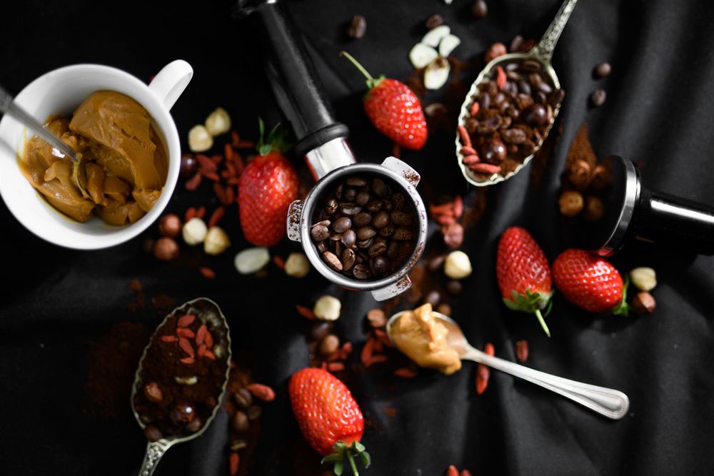 Coffee photos for a coffee beans advertising shoot