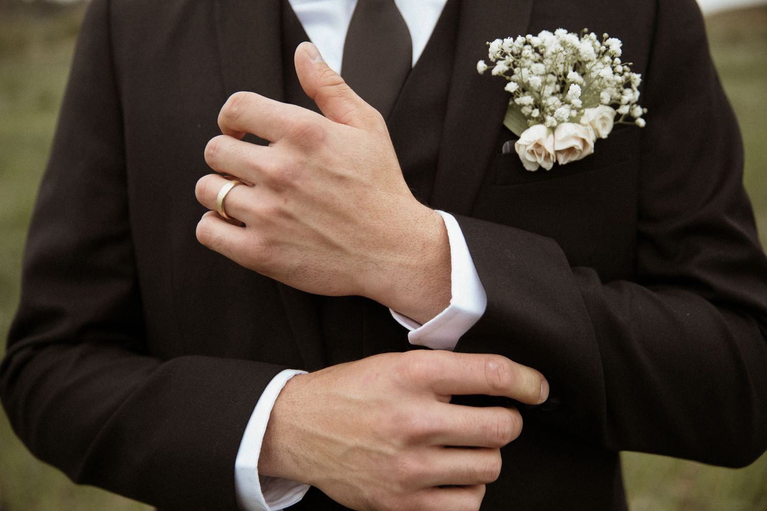 Groom style for Cinderella wedding
