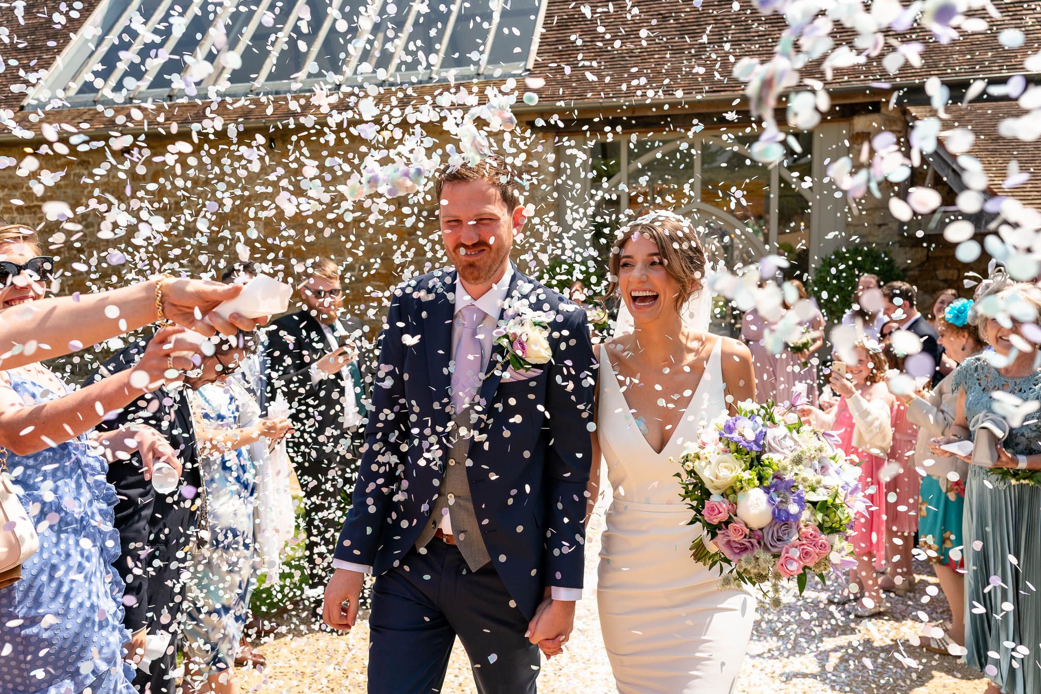 Confetti photo Symondsbury Tithe Barn