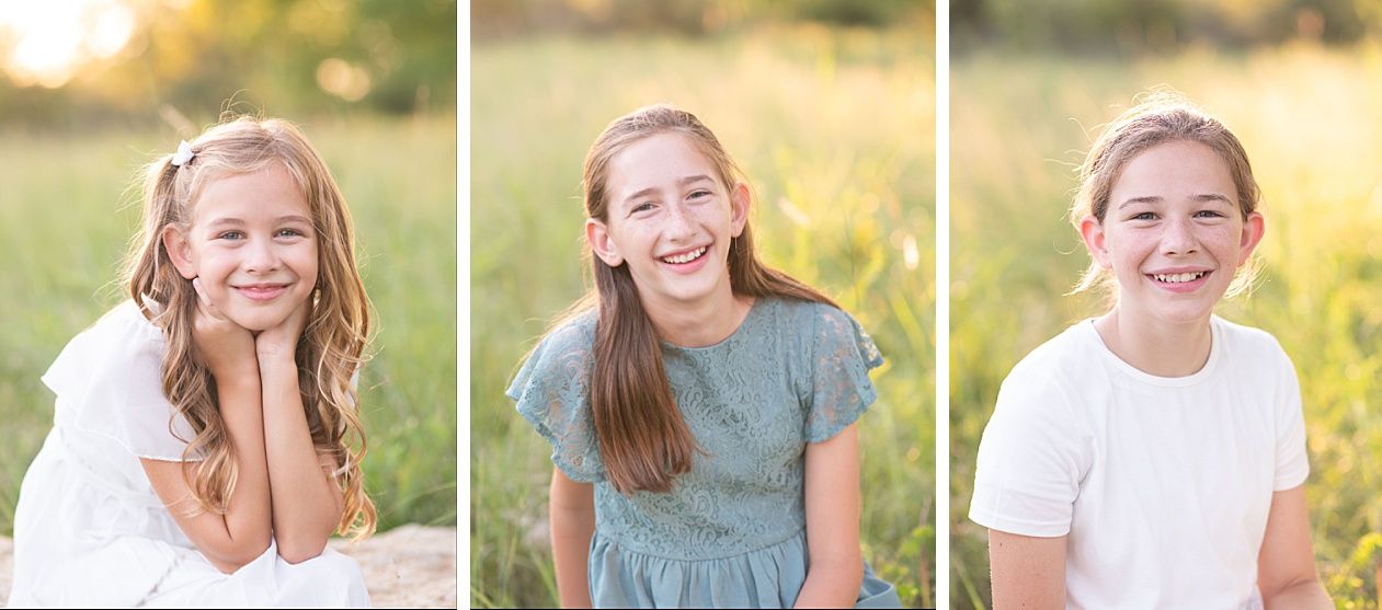 Family of 8 Outdoor Field Summer Portraits by Bartlesville Photographer Kristi Bray Photography