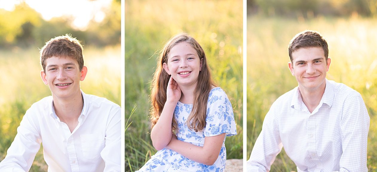 Family of 8 Outdoor Field Summer Portraits by Bartlesville Photographer Kristi Bray Photography