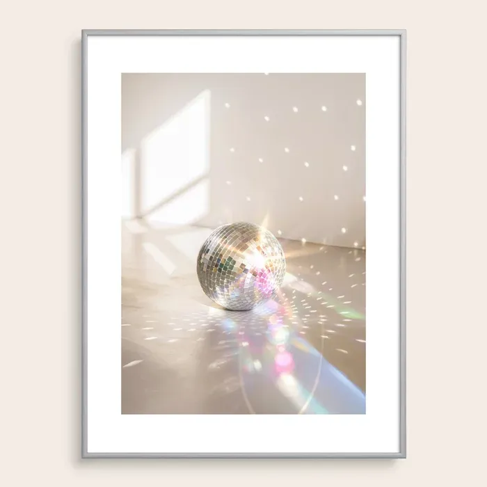 shiny disco ball art, disco ball wall art, mirror ball print, 70s disco decor, retro wall art, disco photography, party wall decor sparkling