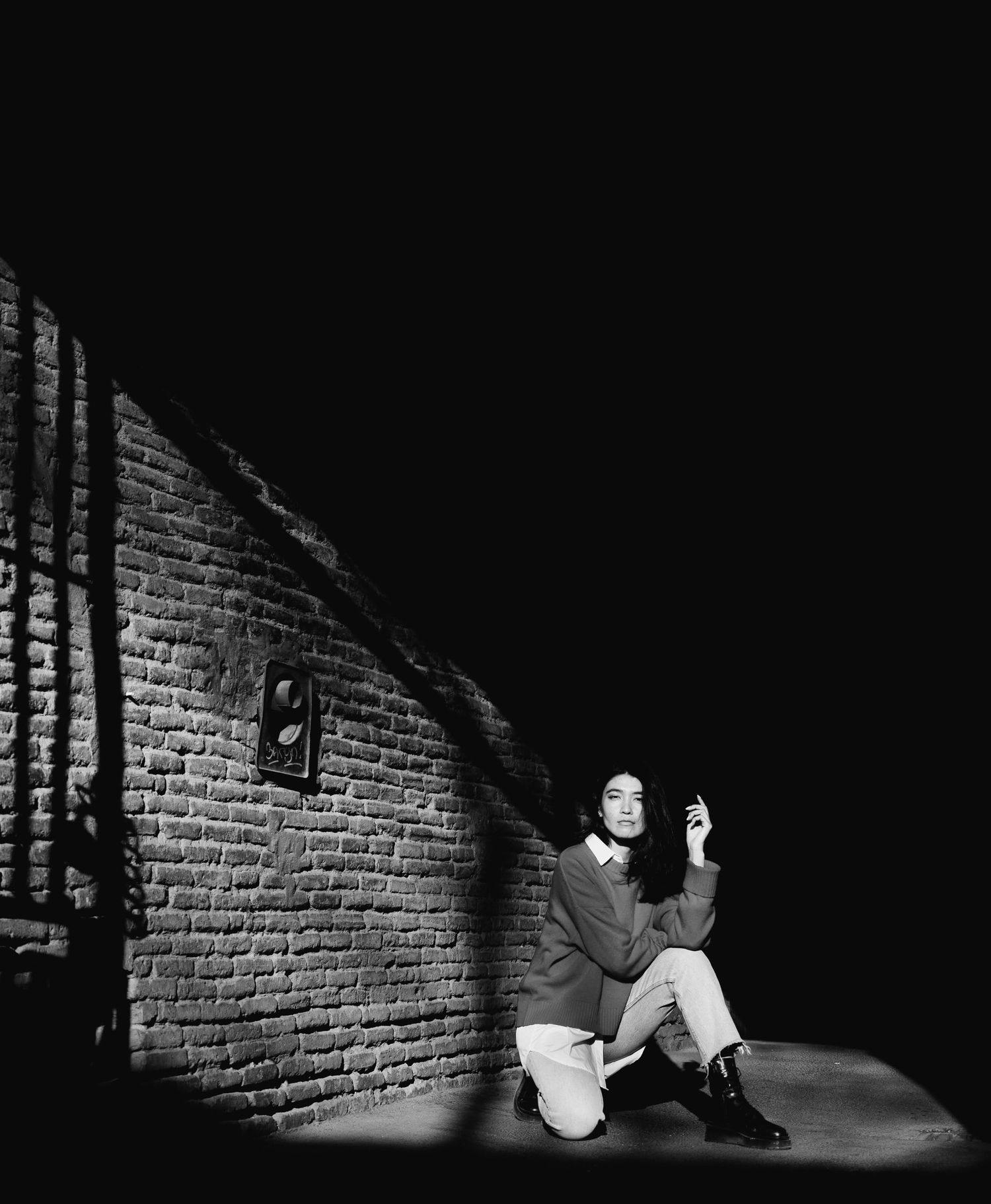 Black and white street photography portrait in Seattle