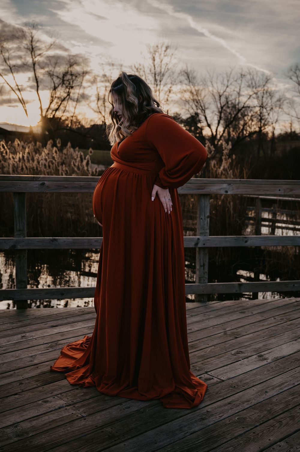 Mother-to-be during outdoor photo session