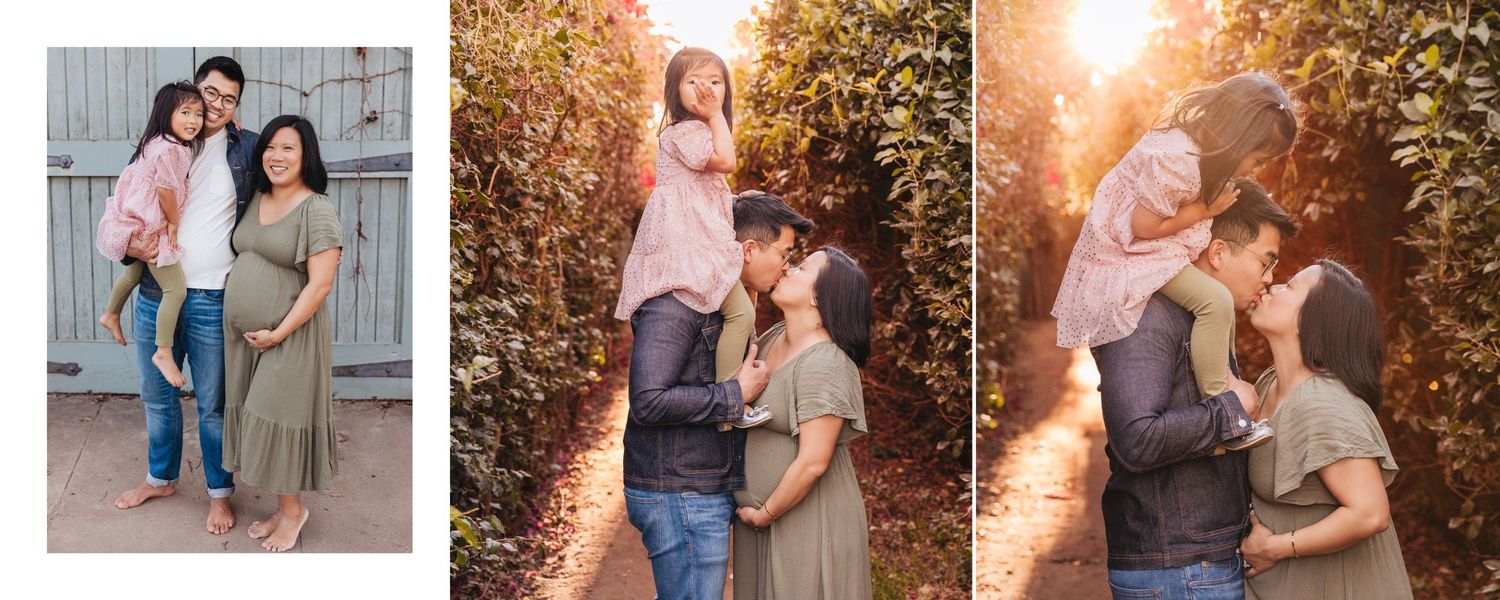Family photo session in natural lighting showing tender moments between loved ones.