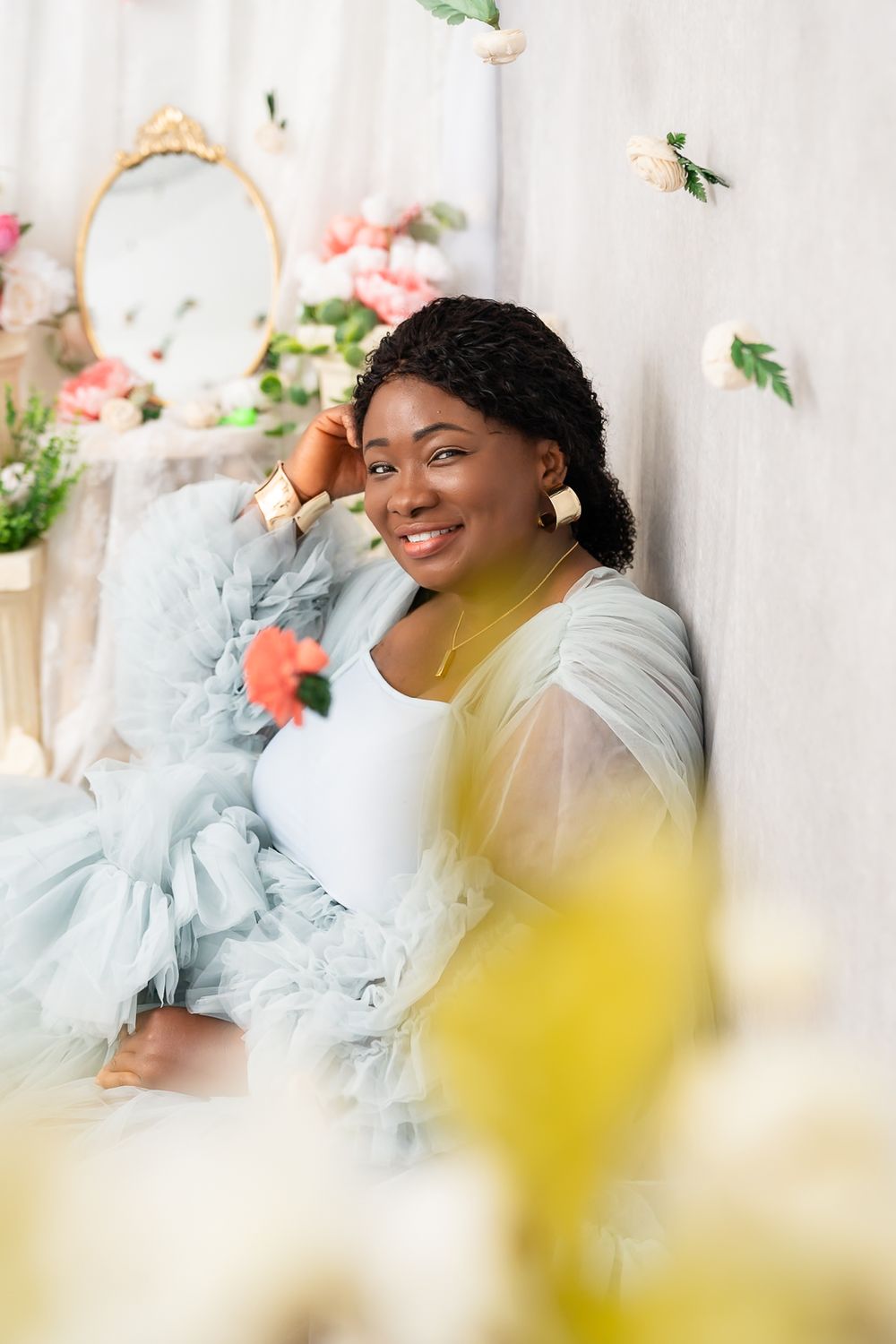 Confidence and grace in a self-portrait session, Tracy, CA. Light and airy photography capturing personality and charm.