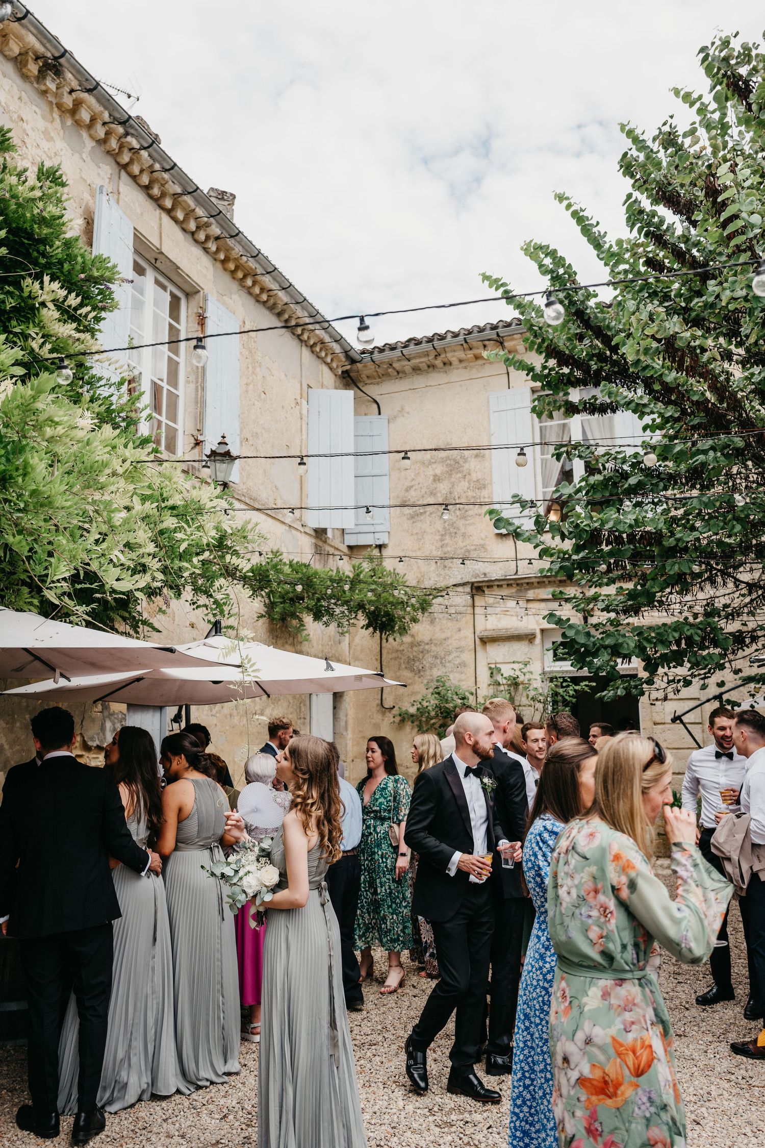 guests mingling at Chateau Lagorce