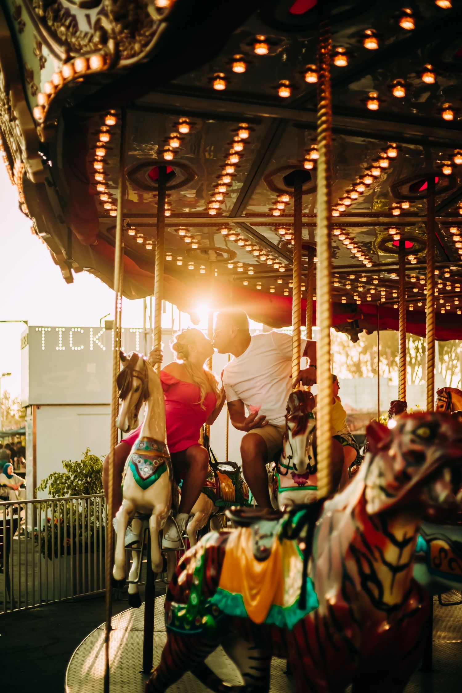 Couples photography session at the OC Fair in Costa Mesa