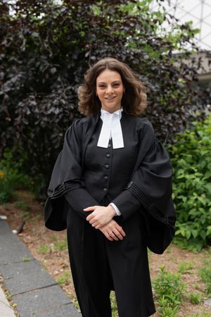 Candid graduation photos showing people in black academic robes outdoors.