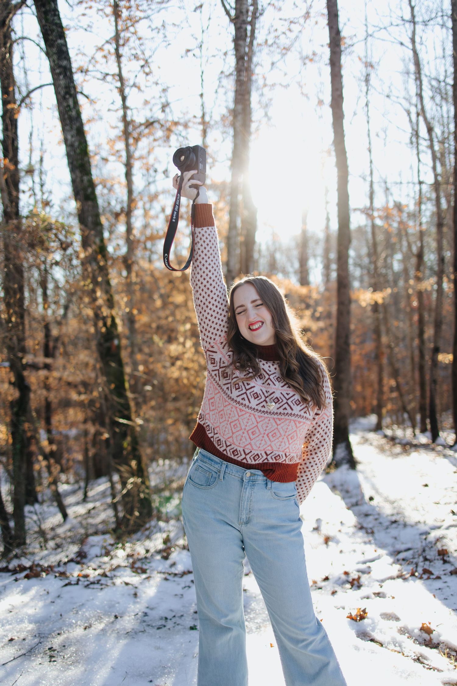 North Georgia based southeast wedding photographer, branding self portraits in the snow