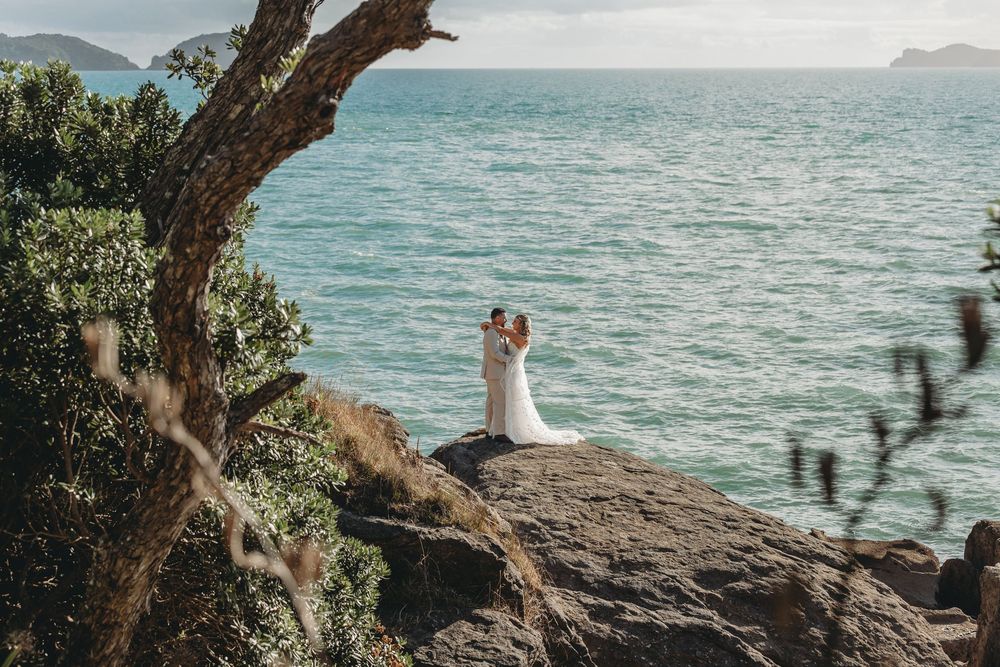 Celina and Peter's wedding photography at Waitete Beach, northern Coromandel, Waikato. Photo's by wedding photographer JennaJamesPhotography