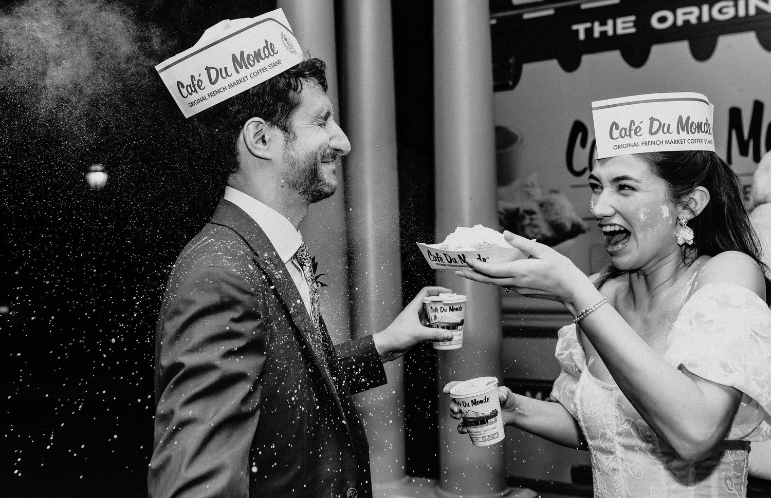 A vintage black and white photo shows a retro ice cream shop scene with customers enjoying cones and sharing laughter.