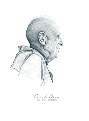 Hand-drawn image of Amede, my Grandfather.
