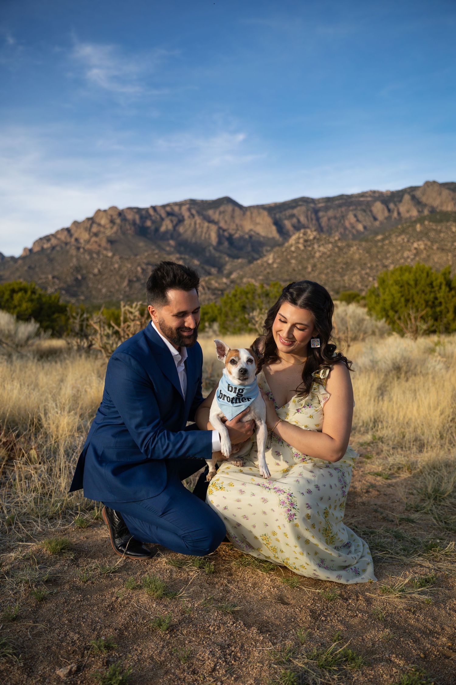 Woman and her happy dog share a joyful moment in golden sunset field.
