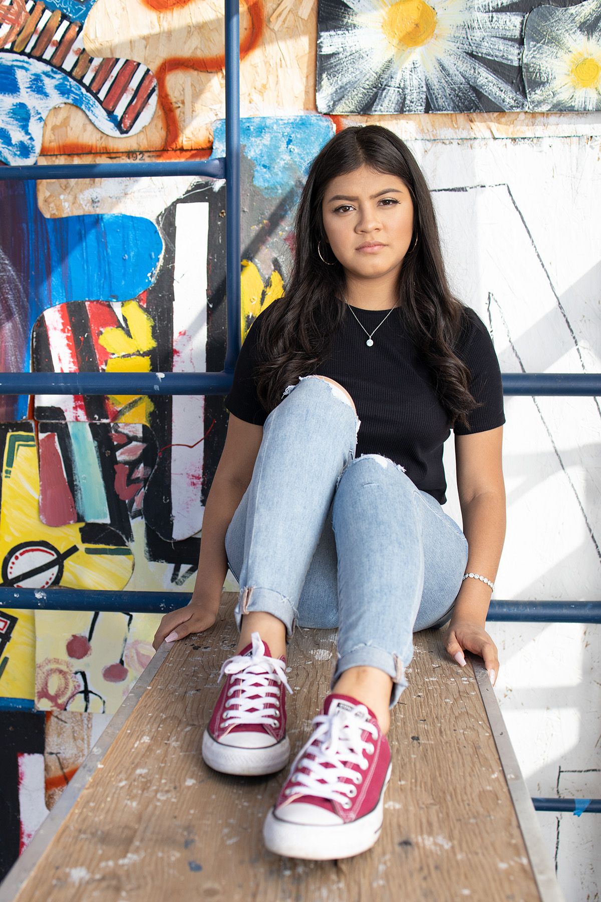 latina High school senior young girl, sitting getting her Senior photos taken Minneapolis mn  photographer