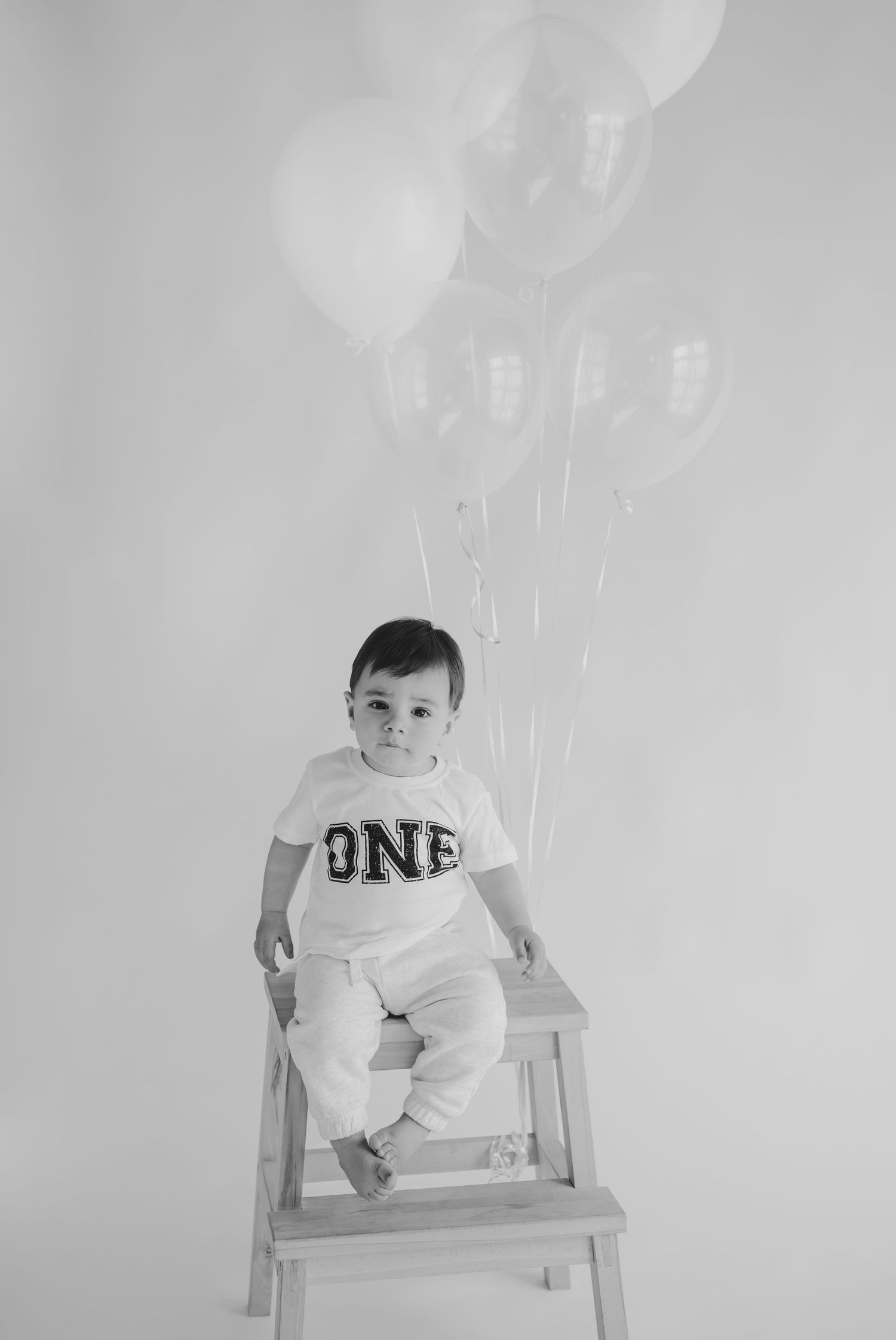 Kids personality portrait in black-and-white at the studio on the alley in Zionsville, Indiana