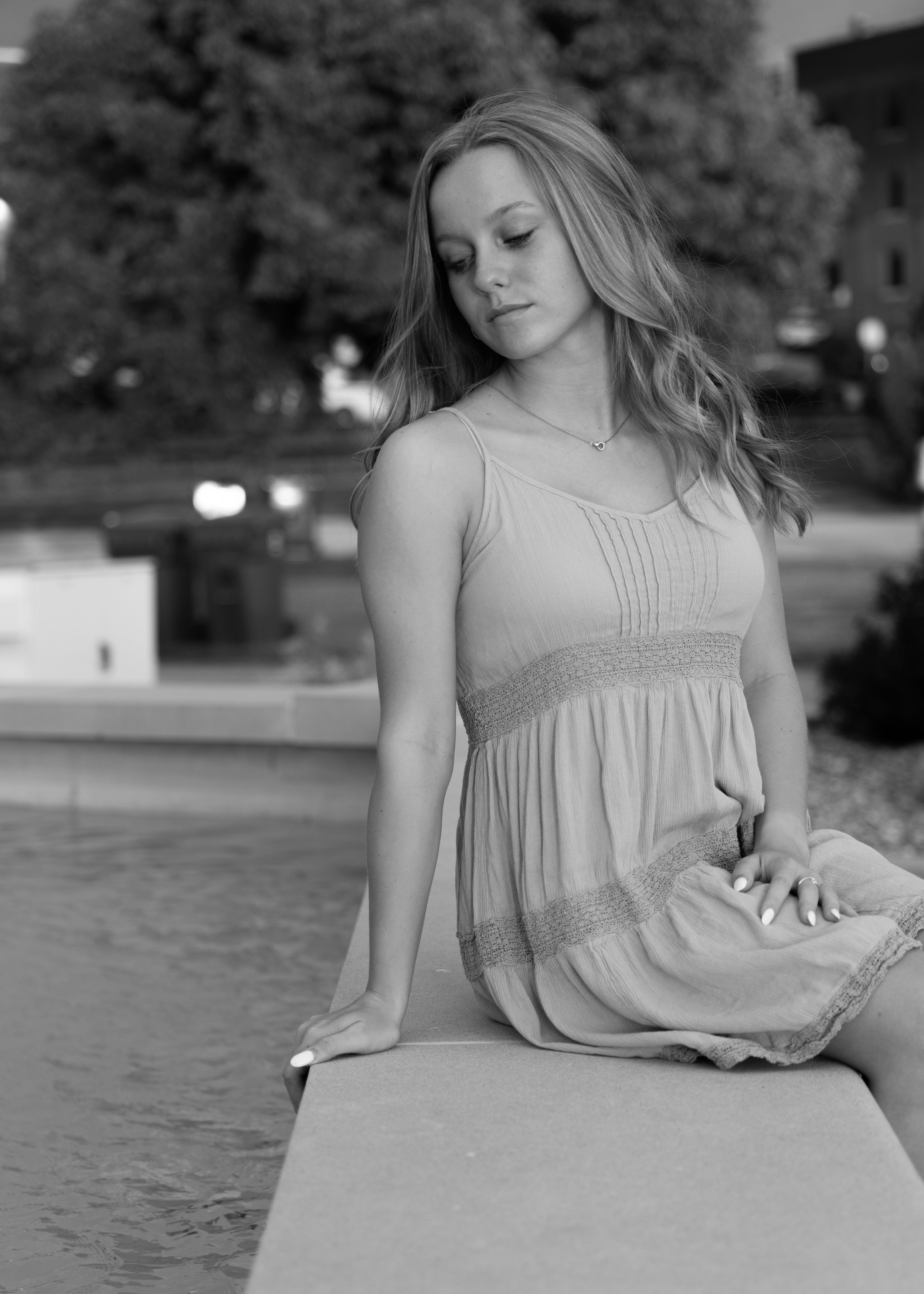Black and White portrait photo of a young woman