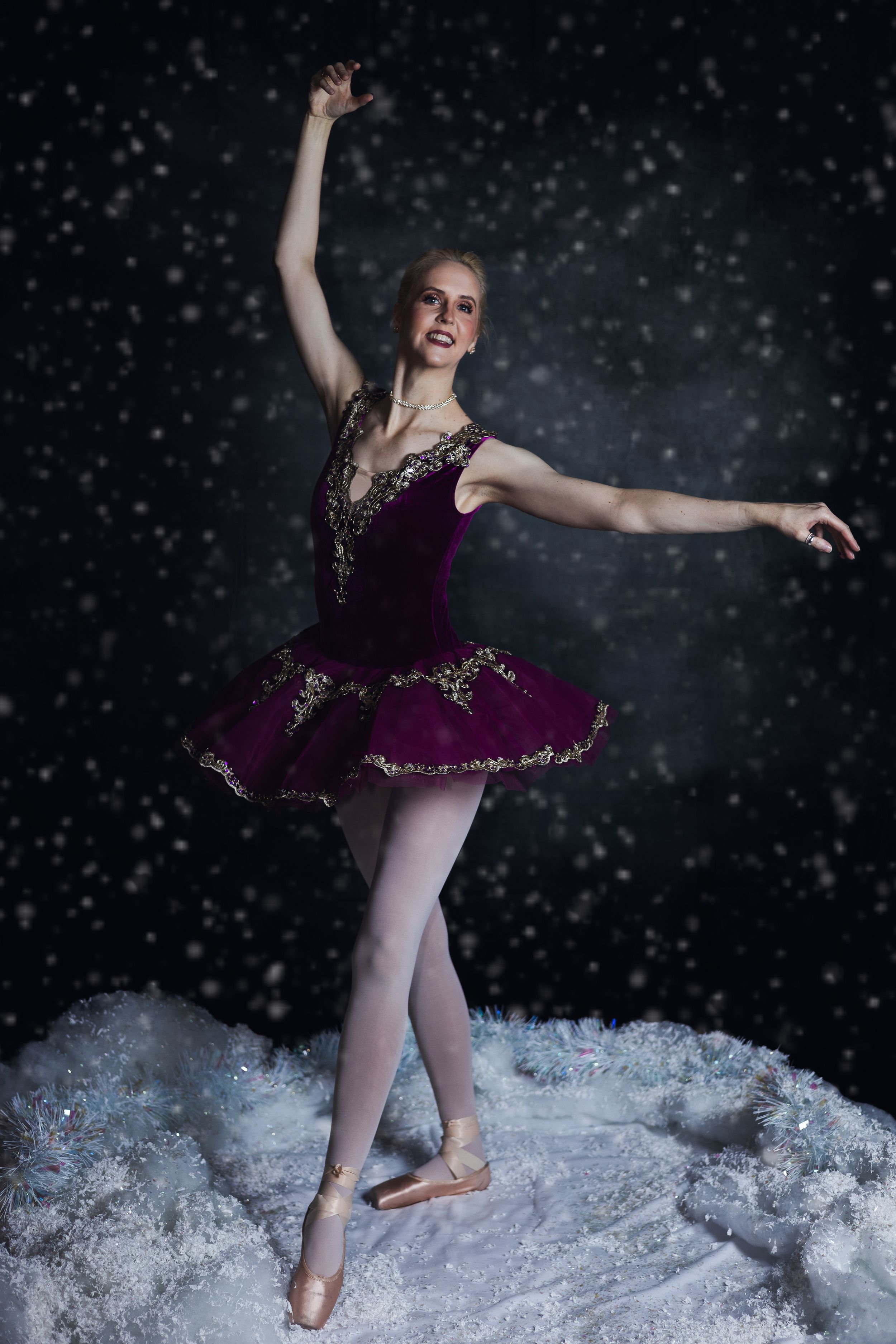 Photo of a ballerina in snow