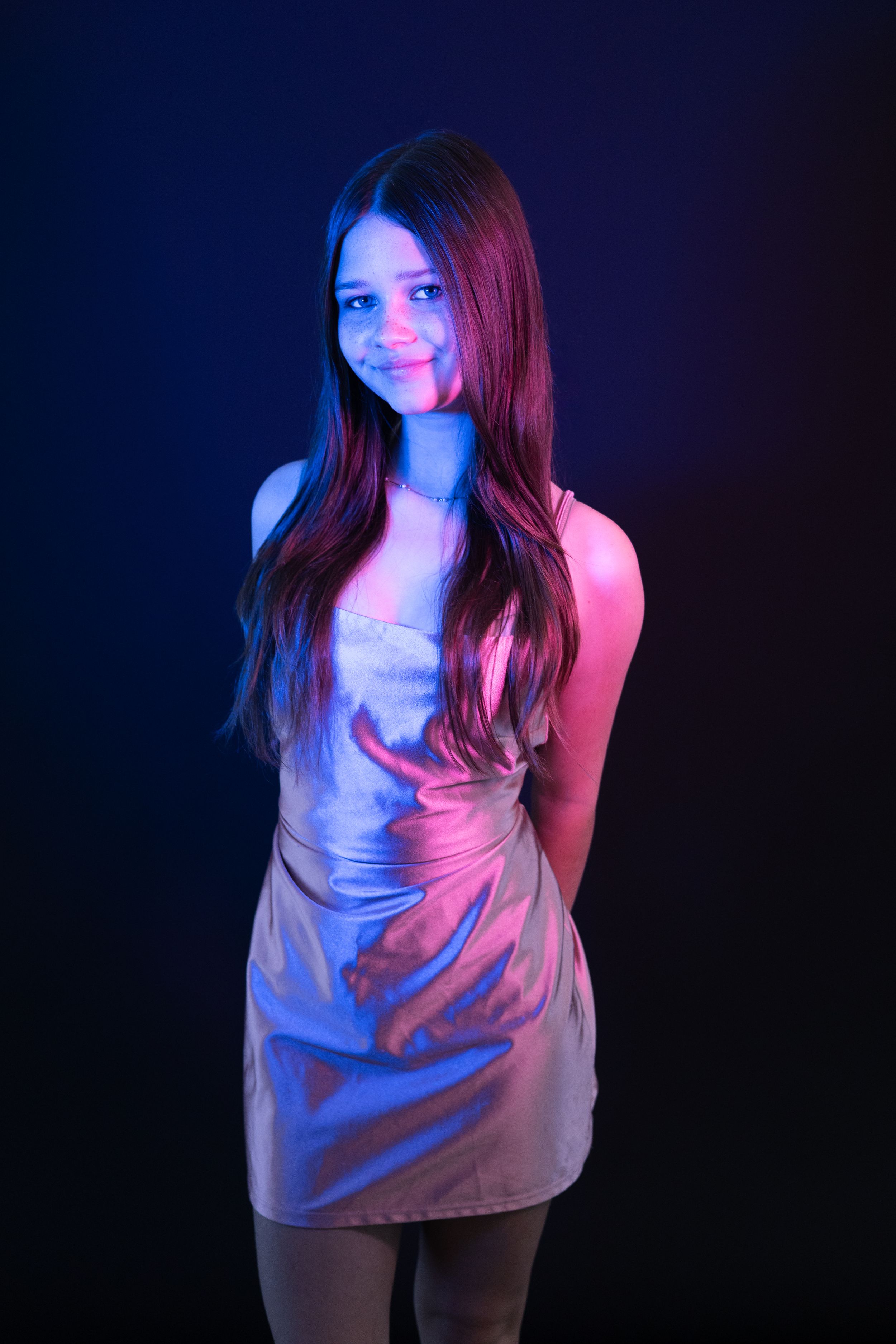 Creative lighting photo of a teen girl