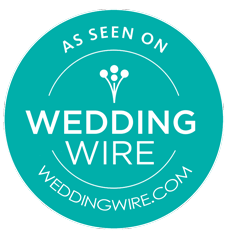 WeddingWire Couples Choice Awards 2021 logo with five gold stars on yellow background.