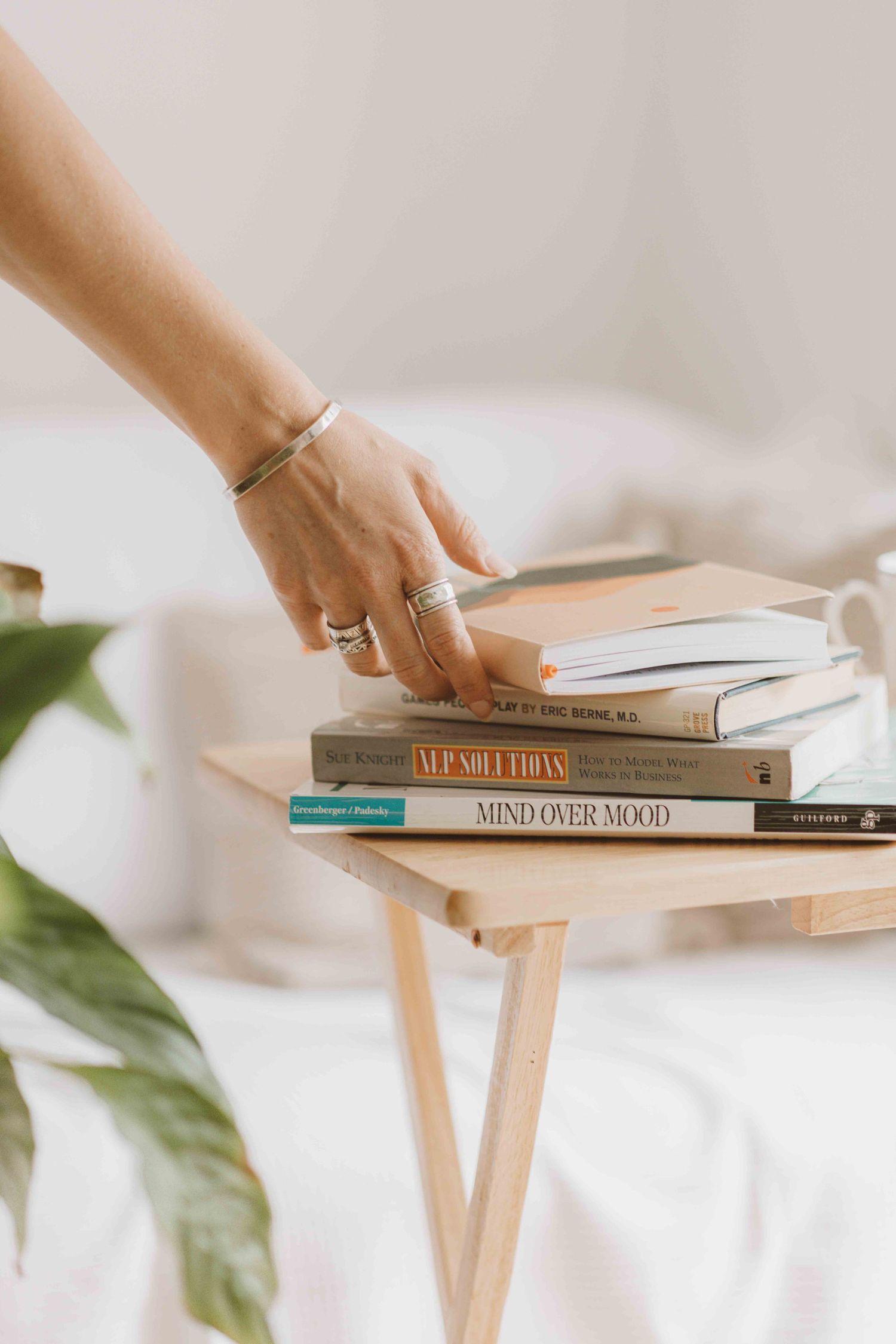 Business owner with her books for a personal branding session in Tokyo