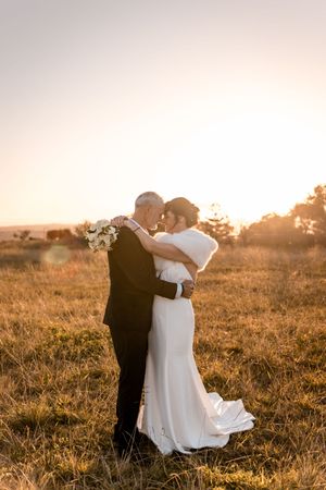 Bride and groom during golden hour Napier