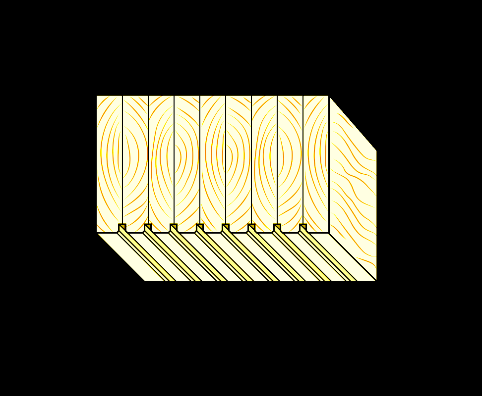 Cross-sectional diagram showing layers of a ceiling with acoustic tiles, insulation, and structural components.