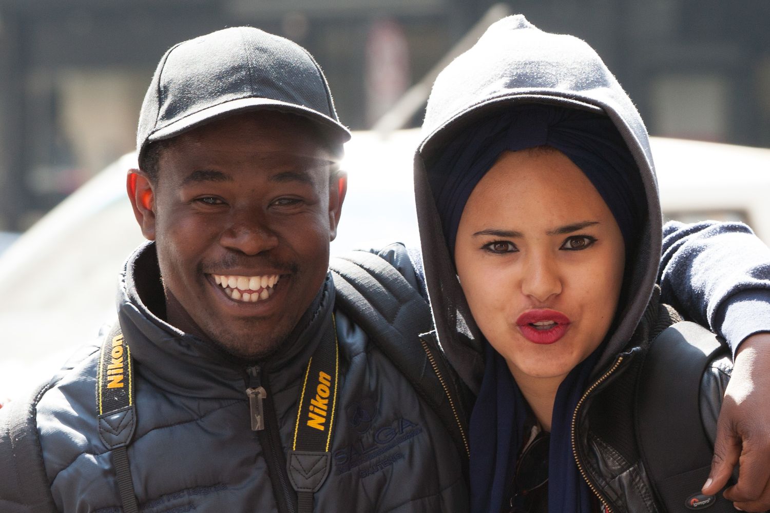 2 good student friends at GETPIX Photography coming back from a practical photographic outing with his Nikon camera