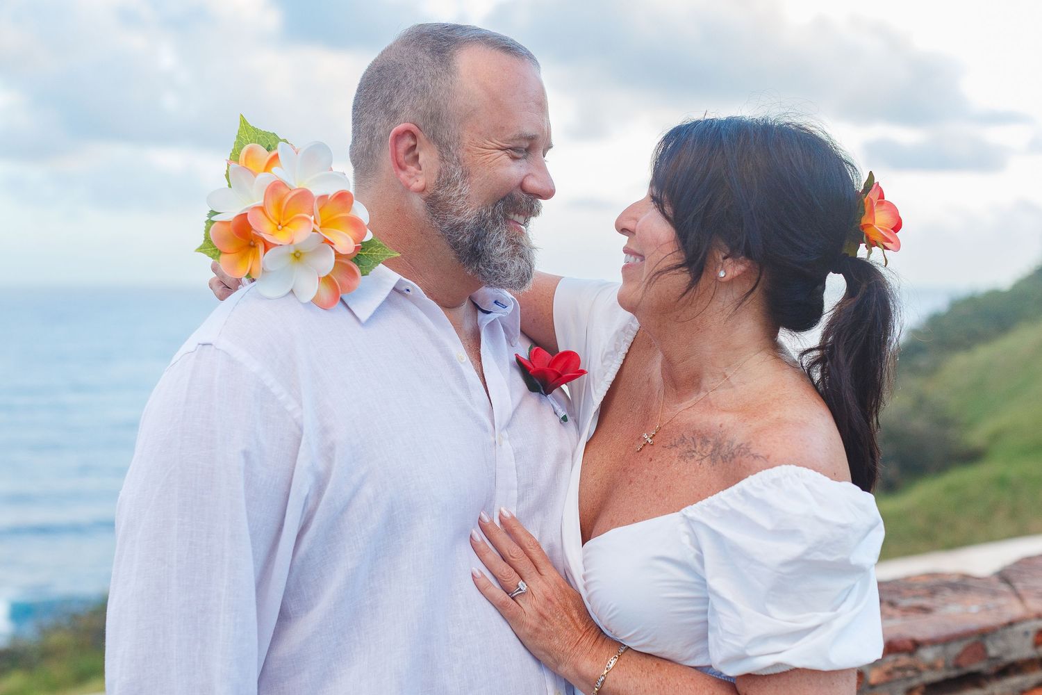 Wedding portrait. Castillo San Cristóbal in Old San Juan, Puerto Rico.