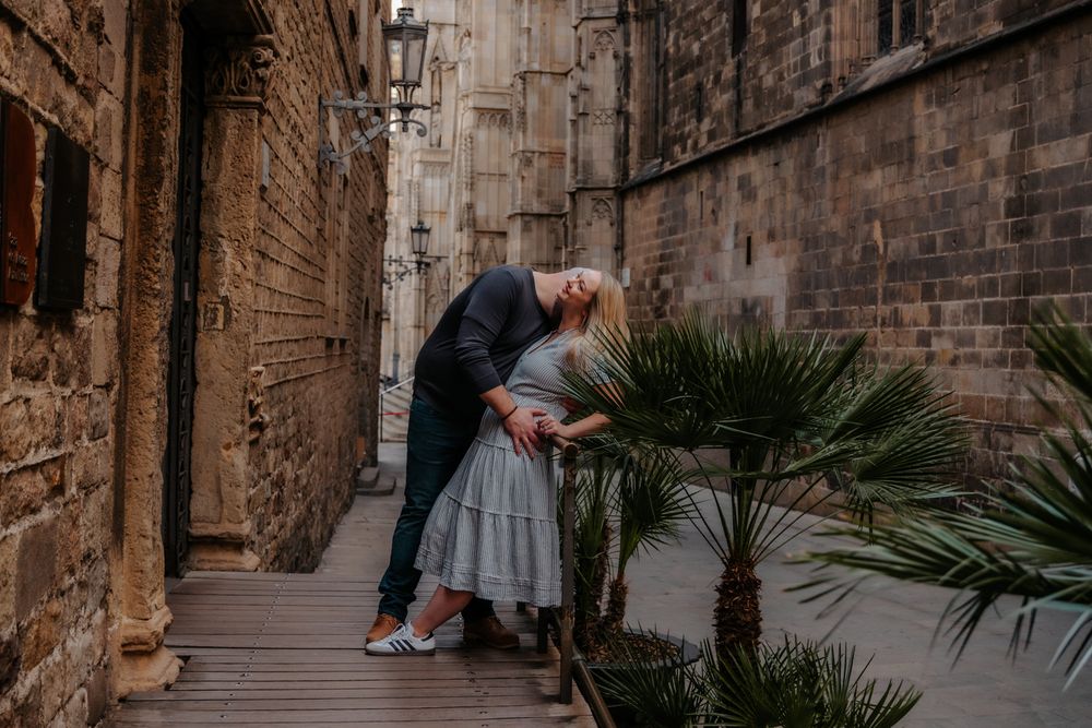 Long term couple celebrating love Barcelona old city BarcelonaLoversPH