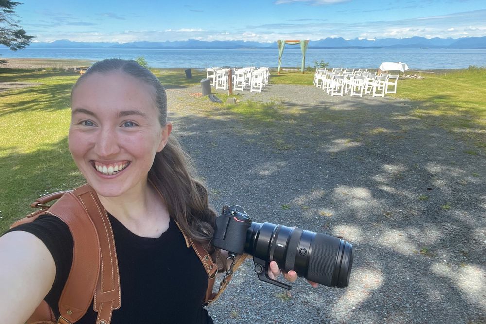 Katie Phillips (Soulfull Photographs) the photographer selfie at Seaview Wedding Ceremony Venue location