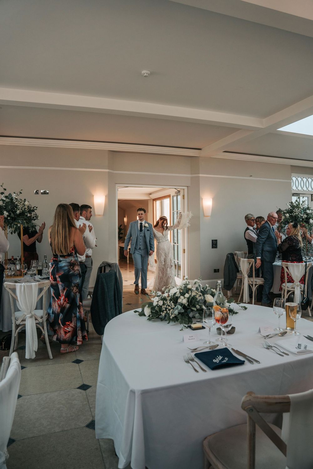Entrance to wedding reception at Rockbeare Manor
