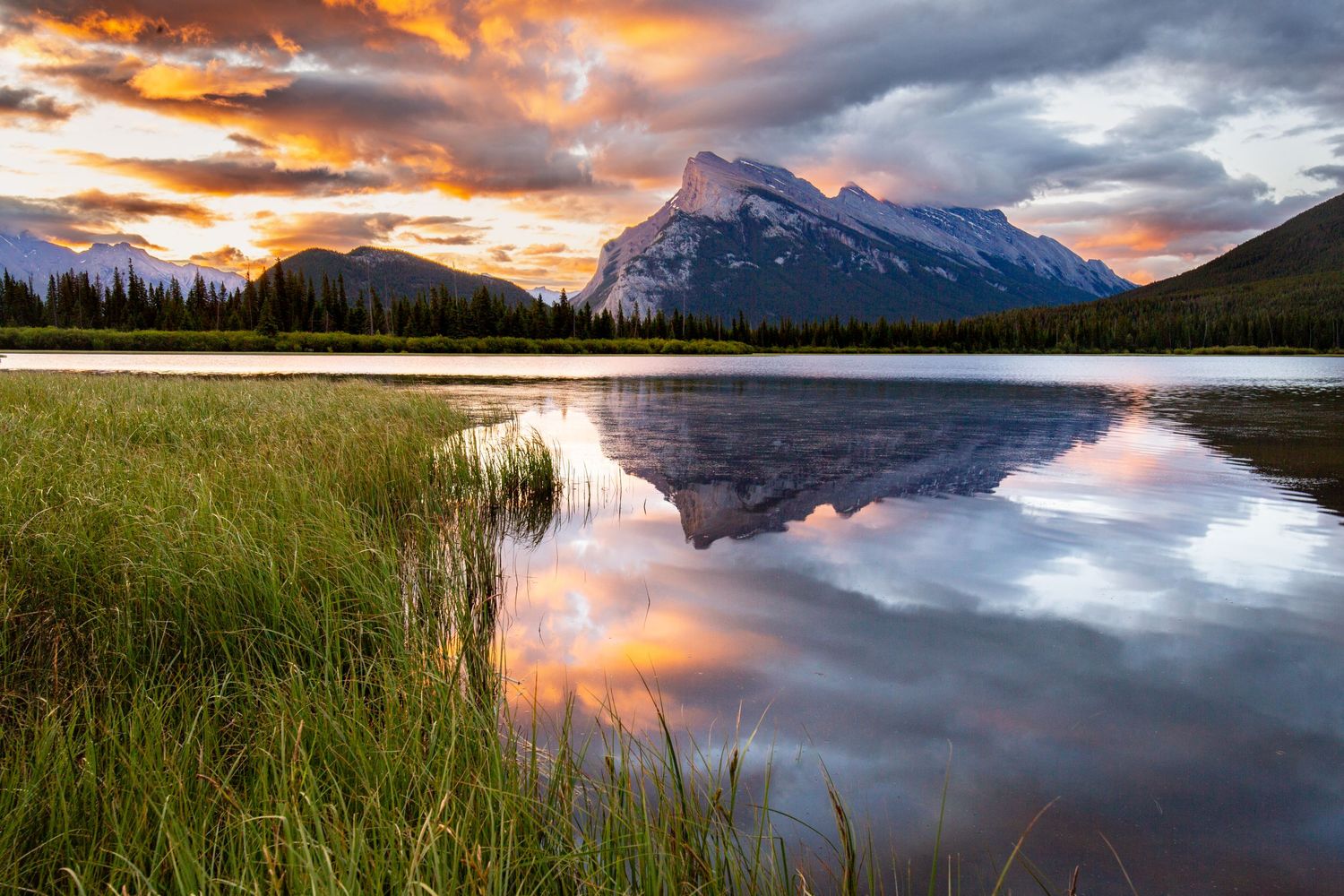 Rundle Mountain, Banff National Park, sunrise morning