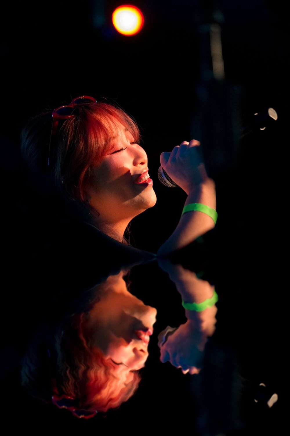 Chiabiee sings during her performance for we run the world at the paramount la.