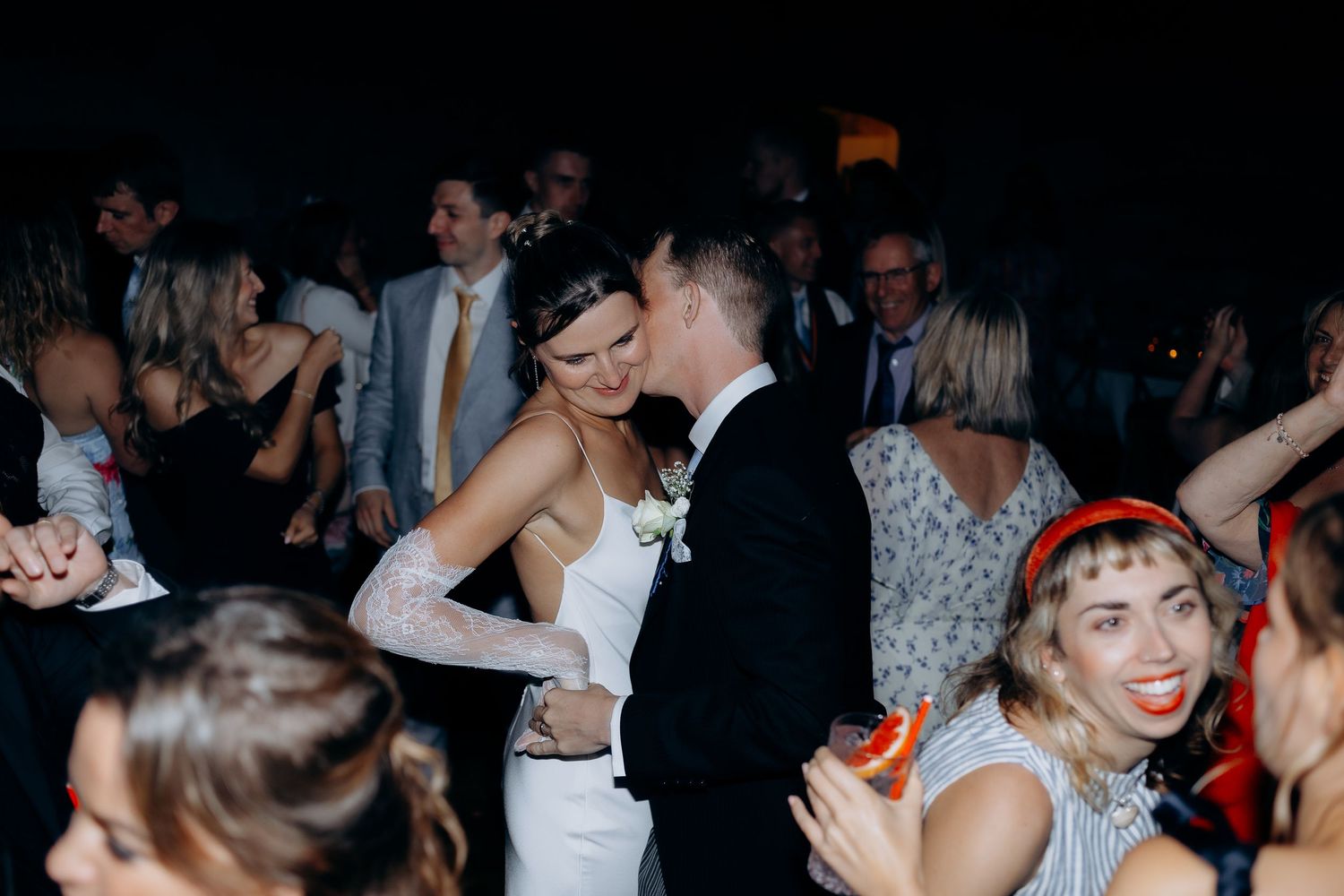 Cotswolds wedding photographer capturing reception at Cripps Barn.
