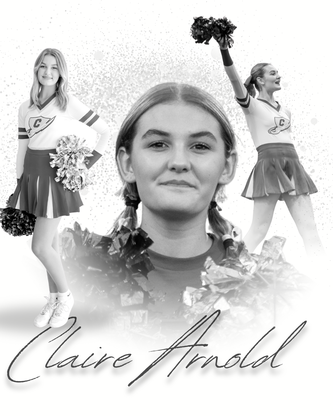 Drew Arnold Photography Highschool Cheer poster black and white
