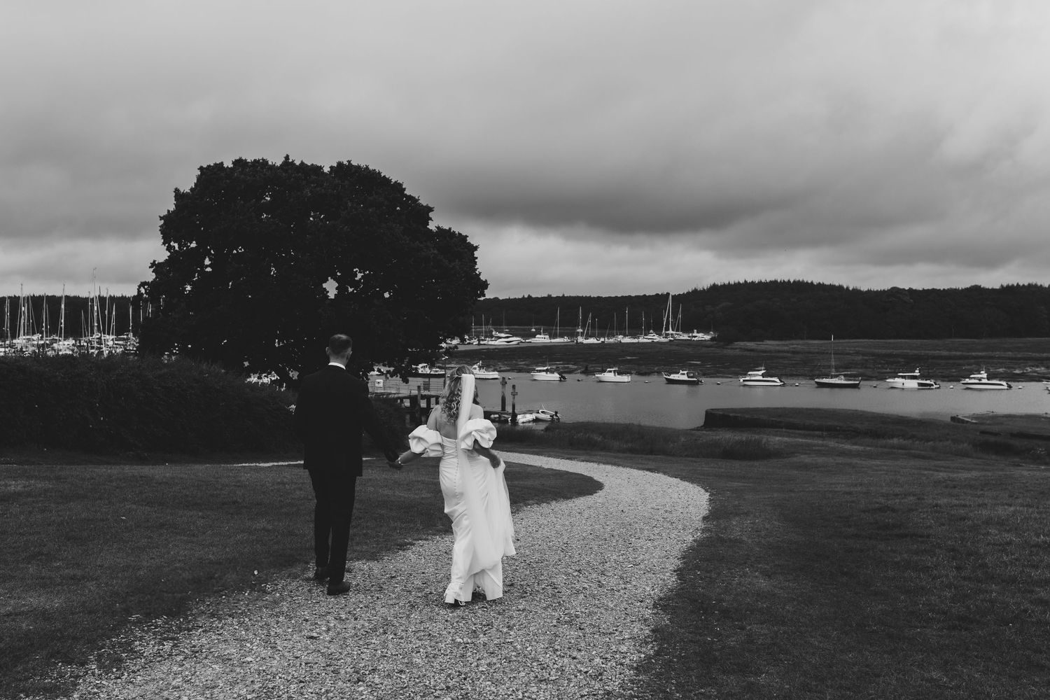 Portrait of Kate and Ryan on their wedding day at the Master Builder's House