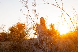 Art Photography for Women, portrait session in golden desert light.