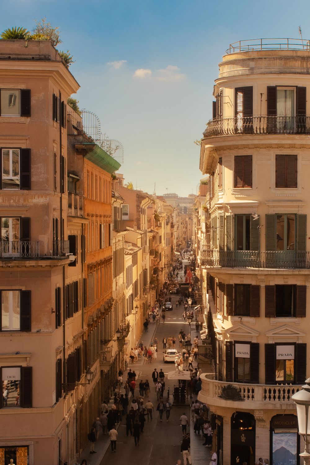 View from the top of the Spanish Steps in Rome.