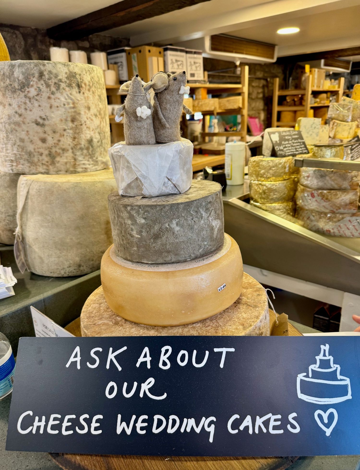 Cheese wedding cake at the court yard dairy