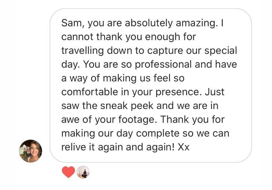 Toowoomba Wedding Videographer - Testimonial