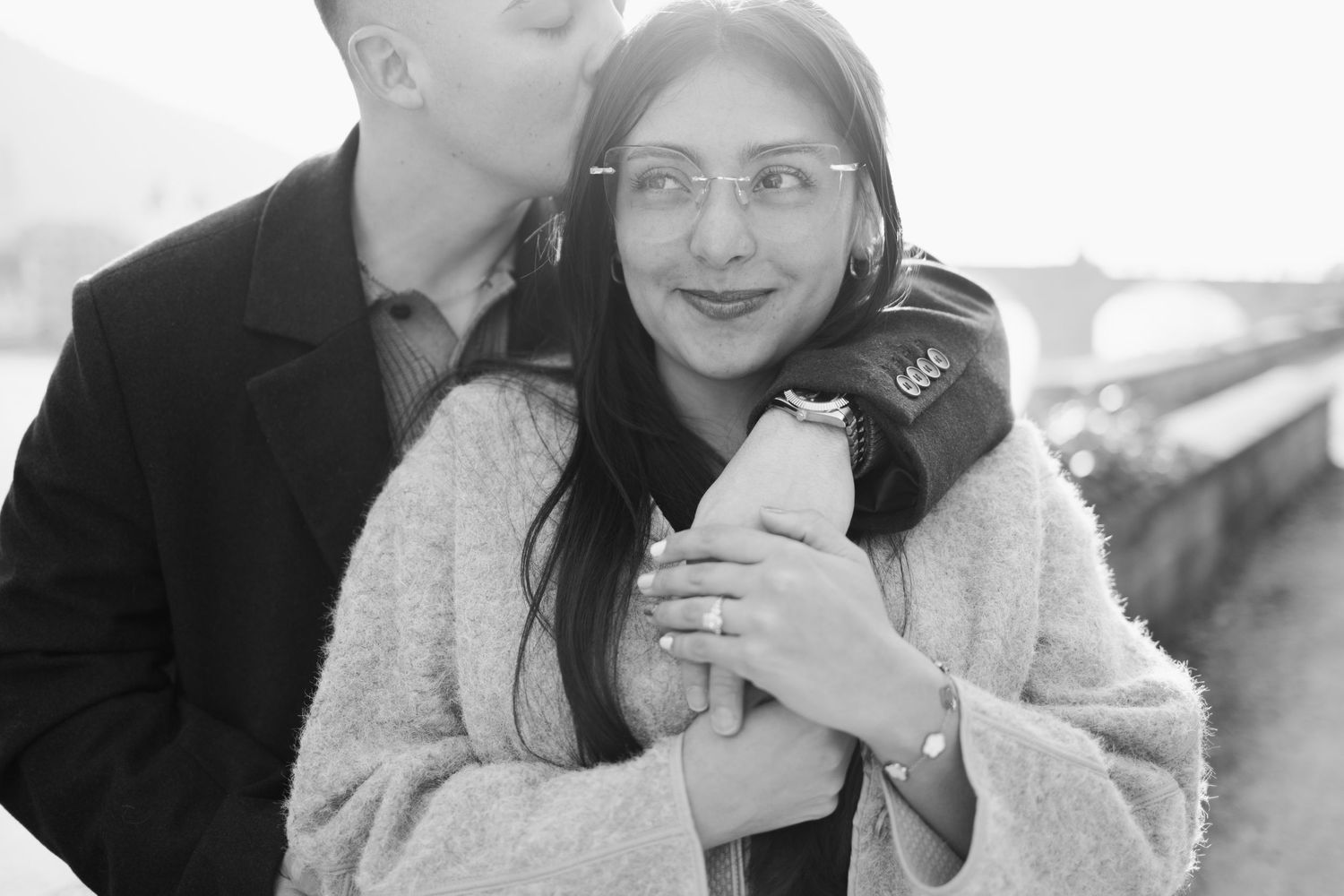 Heidelberg Proposal Photography, Couple in front of Heidelberg Castle during Proposal, Engagement at Nectar River,  Spring Proposal
