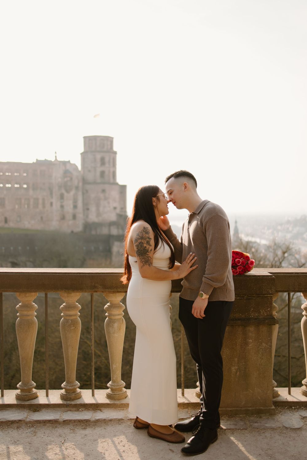 Heidelberg Proposal Photography, Couple celebrating proposal at heidelberg castle, Engagement,  Spring Proposal