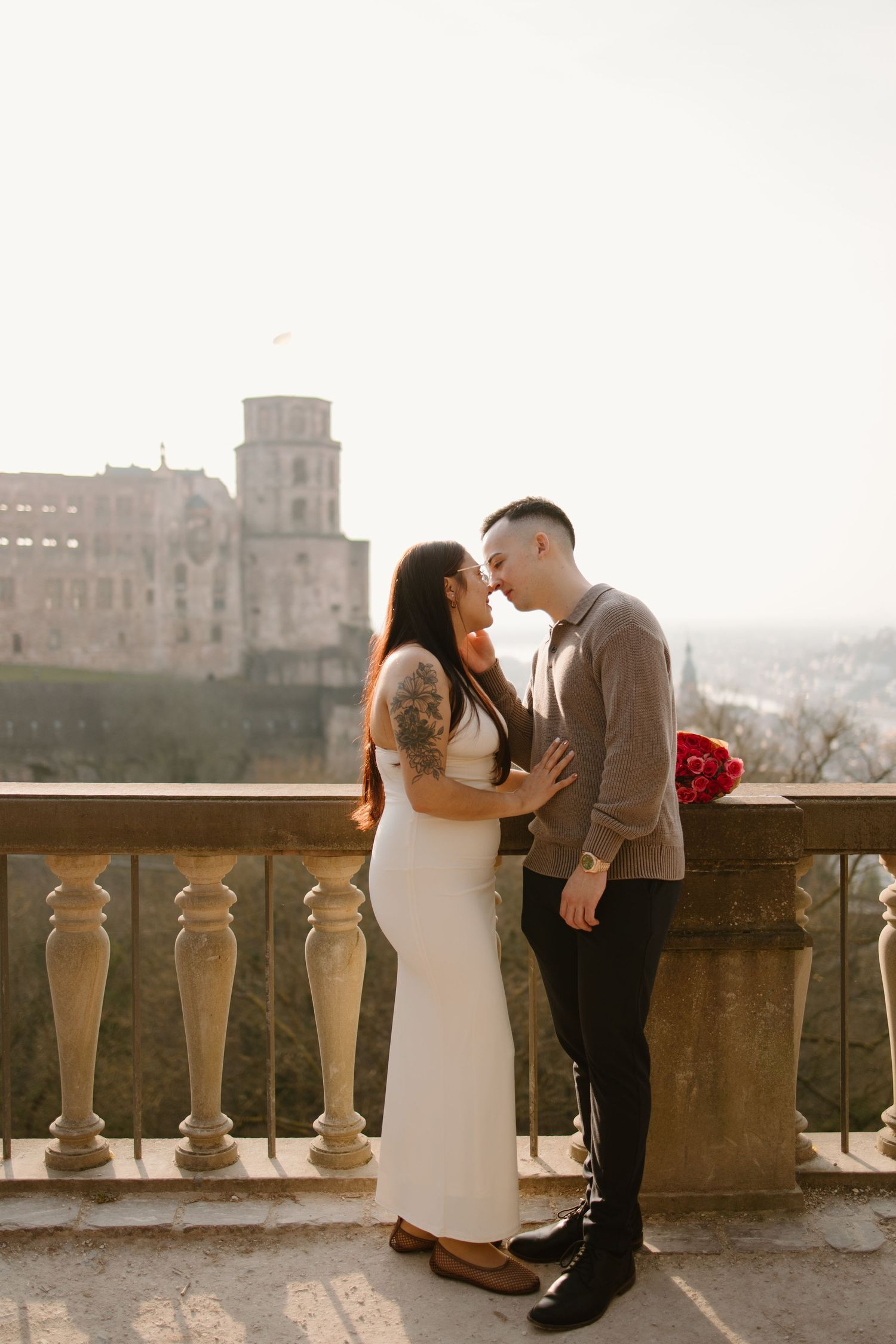 Heidelberg Proposal Photography, Couple celebrating proposal at heidelberg castle, Engagement,  Spring Proposal