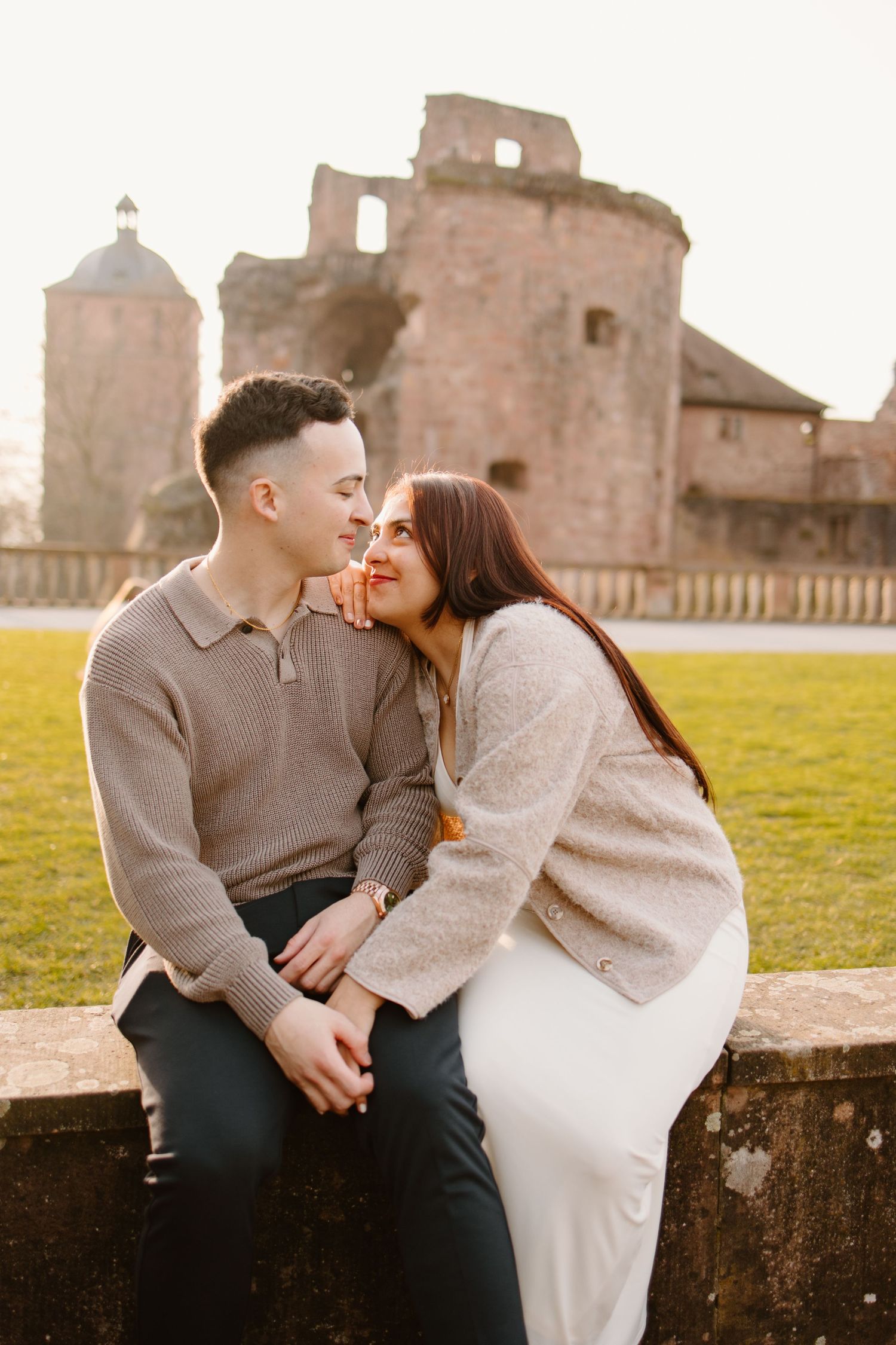 Heidelberg Proposal Photography, Couple celebrating proposal at heidelberg castle, Engagement,  Spring Proposal